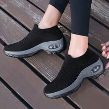 Zapatillas de tenis casuales transpirables para mujer - Negro - Ver 6