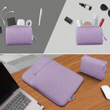 ZYB Funda para portátil de 13-16 pulgadas, compatible con MacBook Air 13/15 M1/M2 (2012-2025), Pro 13/14/15/16 (2010-2022), Chromebook HP de 14-15.6 pulgadas, Surface Laptops, a prueba de golpes, resistente al agua, con bolsillo para accesorios - Morado - Ver 4