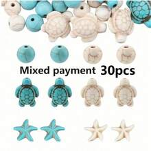 10/20/30/50/100pcs Assorted 3D Turquoise Sea Turtle Beads, Vibrant Natural Stone Jewelry Supplies, Suitable For DIY Bracelets, Necklaces, Earrings - Ocean Style Craft Series, Sea Turtle Jewelry - Multicolor - View 23