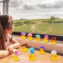 黄色迷你橡皮鸭洗澡玩具，可爱又有趣的浴缸玩具，送给男孩女孩的绝佳礼物，适合家庭聚会、主题派对、学生奖励等场合的小礼物。 - 彩色 - 查看 4