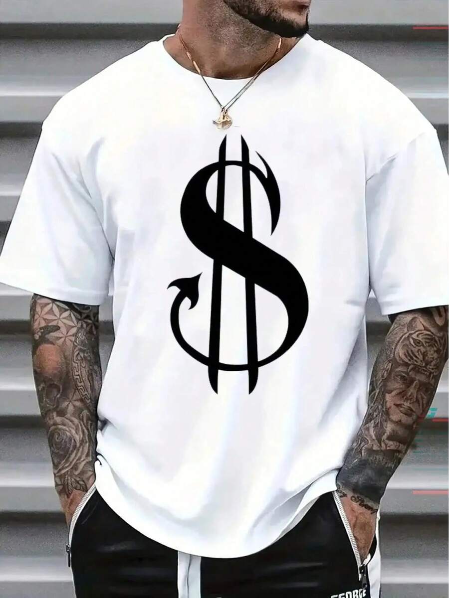 Camiseta de Hombre Cómoda Cuello Redondo Casual Algodón Mangas Cortas Suave Transpirable Top Ropa de Hombre Camiseta Verano Primavera Ropa de Calle Tela de Algodón Impresión de Letras a la Moda - Blanco - Ver 1