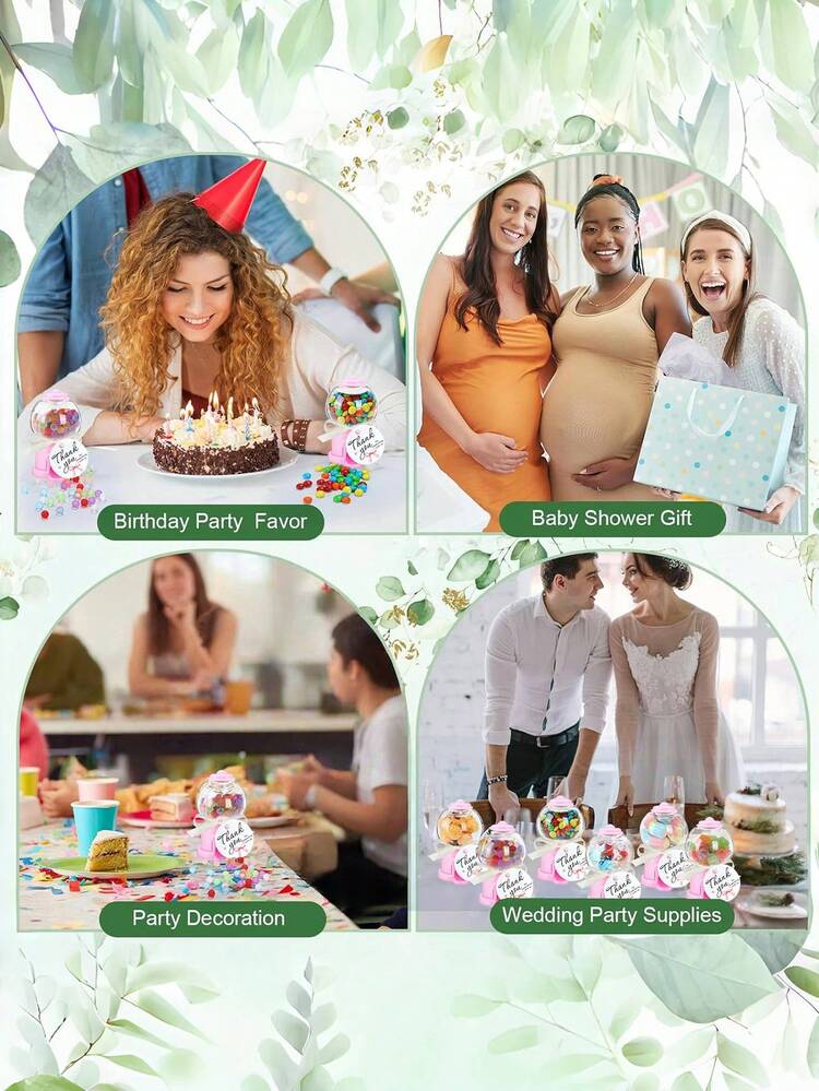 Set de 6/3/1 Máquina Gashapon Mini, Caja de Caramelos de 3.9 Pulgadas con Tarjetas y Cintas, Adecuado para Halloween, Navidad, Cumpleaños, Boda, Regalos de Baby Shower, Regalos, Recuerdos de Fiesta - Multicolor - Añade 6