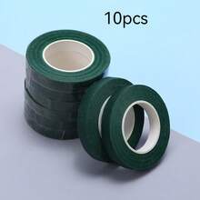 1/2卷自粘花艺胶带，绿色花艺胶带，适用于DIY花束、鲜花包装、婚礼装饰、母亲节礼物 - 綠色 - 查看 13