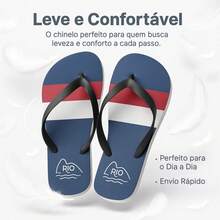 Kit Of 3 Pairs Of Comfortable Men's Flip Flops With Thick, Durable Straps - Beach C + Stripe + Beach RJ - View 8