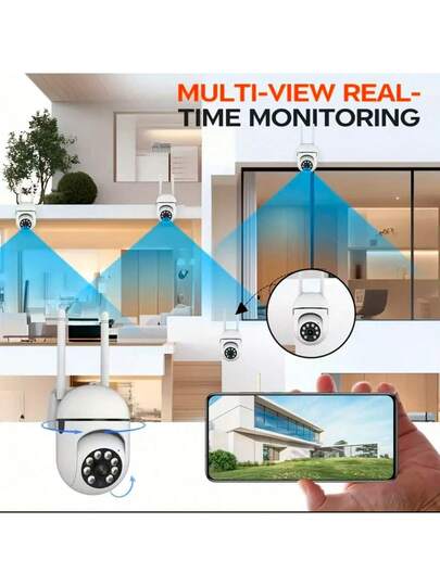 1080P WiFi Security Camera Night Vision, Spotlight Speaker Two Way Audio, Motion Tracking, 360° Pan/Tilt/Zoom, Home Indoor/Outdoor Security, Compatible Alexa, Young, Elderly Pets, Indoor Moderne System Wireless Connection Surveillance view 8