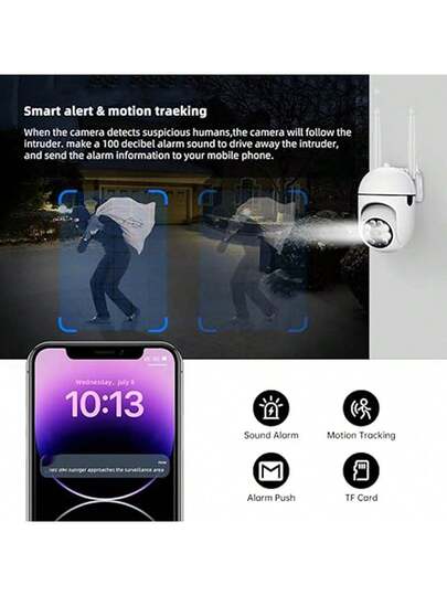 1080P WiFi Security Camera Night Vision, Spotlight Speaker Two Way Audio, Motion Tracking, 360° Pan/Tilt/Zoom, Home Indoor/Outdoor Security, Compatible Alexa, Young, Elderly Pets, Indoor Moderne System Wireless Connection Surveillance view 6