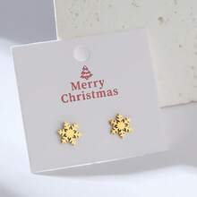 1 Paar Edelstahl Lebkuchenmann Ohrringe, Schneeflocken Ohrringe, Weihnachtsbaum Ohrringe, Kartenverpackung, Weihnachtsgeschenke