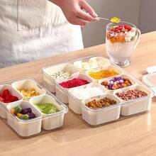 MineSign 2Pack Divided Snackle Box With Lids Stackable Food Serving Tray For FruitandVeggie Plastic Fridge Storage Container For Pantry Freezer Clear Snack Box For Meal Prep Candy Nuts Spice - 2Pack With 16 Dividers - View 2