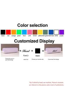 1 pieza, Estuche de lápiz con bordado personalizado a cuadros, Estuche de lápiz personalizado con texto personalizado - Gran capacidad, Bolsa de almacenamiento - Perfecto para útiles escolares, artículos de oficina y regalos únicos de vuelta al colegio. Bolsa de maquillaje, accesorios de viaje multifuncionales, ahorro de espacio, letra, a rayas exquisita