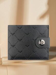 时尚男士钱包大容量硬币钱包带拉链零钱包钱夹感恩节生日礼物大容量多卡位，商务休闲风格，生日礼物，毕业礼物，父亲节礼物 - 黑色 - 查看 9