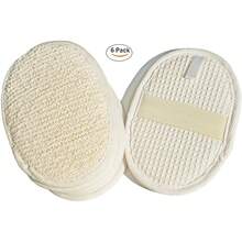 6Pack (Grande 6.3x4.3 pulgadas) Almohadilla Exfoliante para Cara y Cuerpo (100% Algodón Terry) Materiales de Tela Esponja de Luffa Cepillo Exfoliante para la Piel de los Hombres y Mujeres en el Baño, Spa y Ducha - 1 - Ver 1