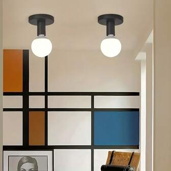 Semi-Recessed Ceiling Light, Minimalist Industrial Style, E27 Lamp Holder, Suitable For Bedroom, Corridor And Various Scenes, Fabric Light, Modern And Elegant Lighting, Bulb Not Included