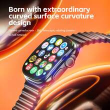 LOKMAT Smartwatch con pantalla AMOLED curva de 2.06 pulgadas, compatible con tarjeta SIM 2G/3G/4G/5G, botón giratorio de 180°, cámara HD, Wi-Fi, acceso a internet, descarga de aplicaciones, monitoreo de frecuencia cardíaca y oxígeno en sangre, reloj inteligente Android