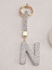 Móc khóa chữ cái pha lê lấp lánh - Mặt dây chuyền hợp kim sáng bóng, phù hợp với túi xách và ba lô - Món quà hoàn hảo cho sinh nhật và các dịp đặc biệt, móc khóa, nhẫn, trang trí túi xách, ba lô, phụ kiện xe hơi, quà tặng cho phụ nữ và bé gái, phụ kiện ví và túi xách, chữ cái A-Z - Bạc - Xem 7