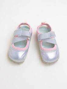 1 Pair Solid Color Casual & Comfortable Flat Shoes For Girl, Suitable For Outdoor Activities, All Seasons - Silver - View 4