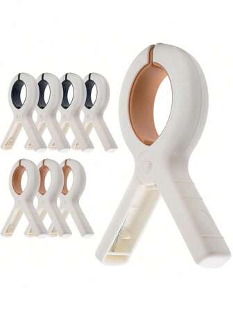 4pcs/2pcs/1pc Extra Large Beach Towel Clips , Towel Clips For Beach Chairs Cruise Heavy Duty, Towel Holder Clips For Clothes Pool Boat, 2 Colors Khaki And Blue