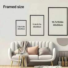 European Inspired Abstract Canvas Painting Black, White Orange Palette, Ideal Wall Decor For Living/Dining Room Lobby