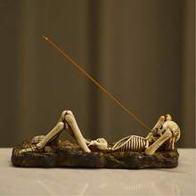 1pc ABS Incense & Incense Burners All Saints' Day Skeleton Incense Burner, Suitable For Spa, Yoga & Meditation, Home Decor & Unique Gift Idea, Incense Stand, Room Decor, Creative Incense Plate - 彩色 - 查看 4