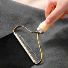 3pcs Portable Manual Lint Remover - Double-Sided Fabric Shaver, Suitable For Pet Hair, Clothes, Sofa And Carpet Cleaning, Wooden Handle With Metal Frame, Practical Household & Friend Gift