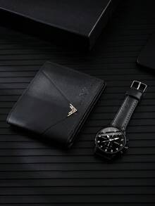 2pcs/Set Men's Fashion Watch And Wallet Combo, Suitable For Men, Perfect Holiday Gift