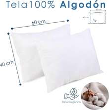 Almohadas de Microfibra Suaves y Comodas Pack de 2, Blancas con Memory Foam - 1 - Ver 4