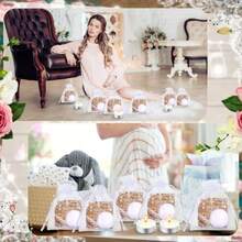 D150 Pcs Baby Shower Party Favors For Guests Rustic Wood Baby Shower Gifts Include 50 Tea  Candles 50 Rustic Floral Thank You Cards 50 Return Gift Bags For Gender Reveal Party Plies10 - chủ yếu là người da trắng - Xem 4