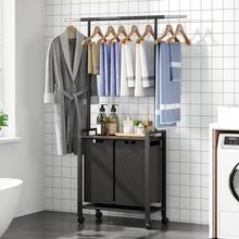 Laundry Sorter With Wheels,Rolling Laundry Hamper With Hanging Bar,2-Section Laundry Basket Organizer With Removable Bags,Dirty Clothes Hampers For Laundry Bedroom Bathroom - 2 bolsas - Ver 7