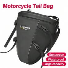 Waterproof Motorcycle Tail Bag Motorbike Back Seat Bags Waterproof Wear Resistant Multi-Functional Durable Moto Rider Backpack - màu đen - Xem 11