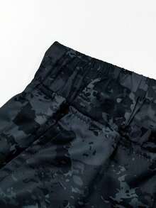 1 件男士多口袋迷彩工装裤，休闲宽松轻便长裤，适合夏季海滩、度假、日常通勤、锻炼、户外、健身、慢跑、日常穿着，锥形踝长，秋季 - 霧霾藍 - 查看 3