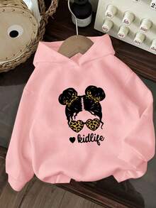 3pcs Tween Girl Graphic Print Sweatshirt Set, Warm & Comfortable Thermal Lined Sweatshirt Pullover For Autumn/Winter - Grey - View 4
