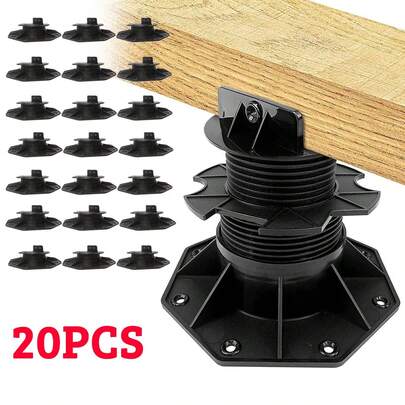 20x Adjustable Decking Pedestal Riser Bearing Support 18-30mm 30-60mm For All Substructures Made Of WPC, Wood, And Aluminum