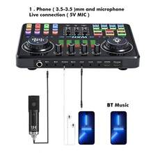 JD20 Pro Mezclador en vivo mate negro: 48V, monitoreo/mezcla, 12 efectos EDM, Bluetooth dual, 2400mAh de larga duración. Para PC/teléfono, ideal para en vivo/karaoke/podcast.