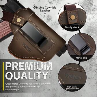 Ueasy IWB/OWB 皮革枪套适用于 Taurus G2/G2C/G3C，右/左隐蔽携带枪套适合 Sig Sauer P365/P320 Springfield Hellcat M&P Taurus 9mm Shield 通用枪套，适用于大多数尺寸手枪