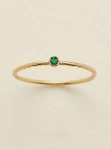 1pc 316L Stainless Steel Birthstone Ring For Woman Gold Color Simple Style Ring Festival Party Fashion Jewelry Dropshipping