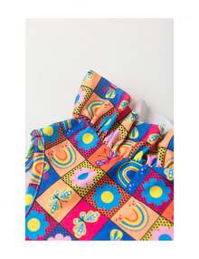 Faella Colorful Girls' Summer Set - Burgundy - 紫紅色 - 查看 2