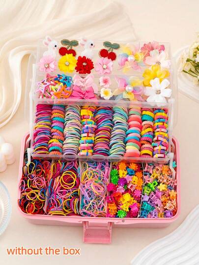 809个彩色蝴蝶结发夹，时尚简约发圈，适合学生用作马尾辫发圈，日常及派对均可使用（无包装盒 - OPP袋）