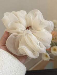 1 件简约美人鱼泡泡网发圈，优雅发带，女士春夏季发饰，休闲，头饰