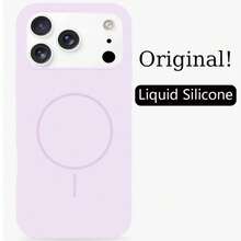 Ốp điện thoại silicon lỏng bóng bẩy sang trọng, tương thích với iPhone 17 Air, 16, 15, 14, 13, 12, 17 Pro Max Plus, kèm nắp mềm từ tính. - Màu tím - Xem 10