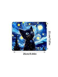 1 件黑猫和星空橡胶防滑游戏鼠标垫，适用于台式电脑/笔记本电脑办公室 - 藍色 - 查看 13
