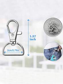 1-20 pièces Mousquetons pivotants avec anneau en D pour porte-clés, tour de cou et fabrication de sacs, accessoires de DIY en alliage de zinc avec rotation à 360°