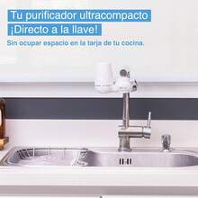 PURA SOMOS AGUA| Purificador de Agua Mini, filtro de agua para casa directo al grifo, roscado, Agua sin Cloro ni Olores ni Sabores.Mantenimiento cada 12 Meses, olvídate de los garrafones - Cerámica - Ver 8