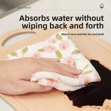 5/10pcs Reusable Kitchen Cleaning Cloths, Multi-Purpose Absorbent Dish Towels, Durable Cleaning Rags For Kitchen, Bathroom, Easily Removes Stains And Grease