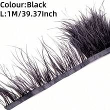 1M 8-10cm White Black Peacock Blue Ostrich Feather Trim - 3 Colors Artificial Feathers For DIY Crafts, Costumes, Wedding & Party Decorations