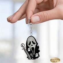 Halloween 2D Acrylic Backpack Keychain - Cute Cartoon Accessory, Suitable For Backpacks, Bags, Car Keychains And Daily Use, Pet Commemorative Pendant, The Best Choice For Couples' Gifts, The Perfect Gift For Family And Friends, Party Supplies