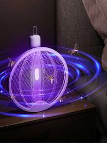 4-In-1 Rechargeable Electric Mosquito Swatter, Powerful Lithium Battery Mosquito Killer Lamp, Fly Swatter