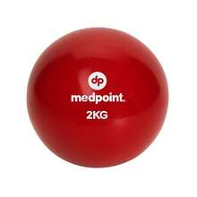 Bola Tonificadora Pilates Softball Yoga Peso 1 e 2kg Medicine Ball  Medpoint - Vermelho - Visão 3