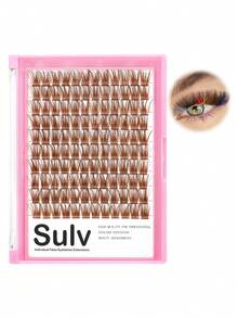 120 piezas Pestañas en racimo de color marrón medio de 8mm, 10mm, 12mm, 14mm, 16mm, 18mm, 20mm para elegir - Racimos individuales de pestañas DIY