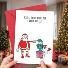 1pc, Unique Merry Christmas Card With Envelope, To Mom, Dad, Daughter, Sister, Wife, Friend Etc, Suit Every Recipient, Christmas Tree, Santa Claus, Snowman, Season's Greetings, Sleigh Bells