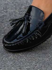 Women Loafers Shoes - 黑色 - 查看 3
