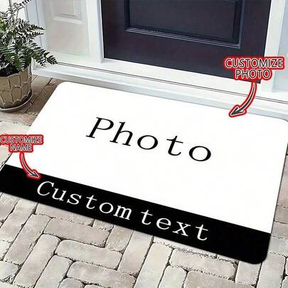 1 قطعة بساط أمام الباب قابل للتخصيص، بنمط "مرحبا بكم في منزلنا" باللون البني، بطبقة مانعة للانزلاق وسهل التنظيف والغسيل، مناسب للمدخل والحمام والمطبخ والأريكة والسرير، جديد الوصول